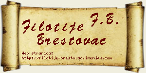 Filotije Brestovac vizit kartica